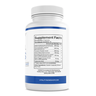 Vitality Now Youthful Joints Support Dietary Supplement 60 Capsules