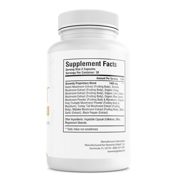 Bravenly Adapt Immunity Cognition Health Support Dietary Supplement 60 Capsules — photo 2