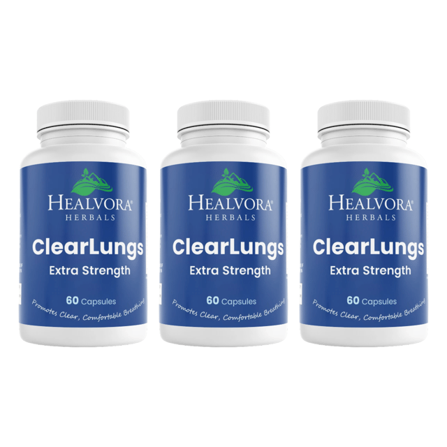 Healvora Clear Lungs Breathing Health Support Supplement 60 Capsules Bundle of 3 — photo 1
