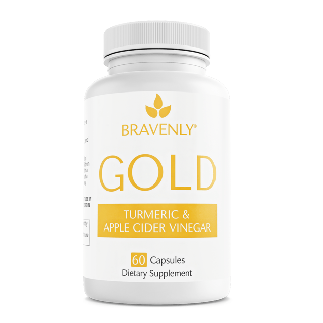 Bravenly Gold Turmeric Apple Cider Vinegar Dietary Supplement 60 Capsules — photo 1