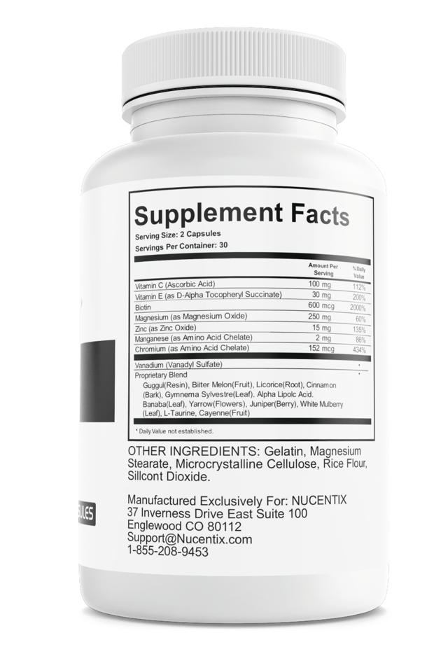 Nucentix GS-85 Glucose Support Formula Dietary Supplement 60 Capsules — photo 2