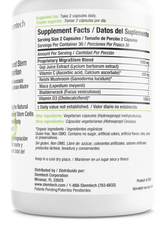 Stemtech Migra Stem Advanced Cell Nutrition Dietary Supplement 60 Capsules — photo 2