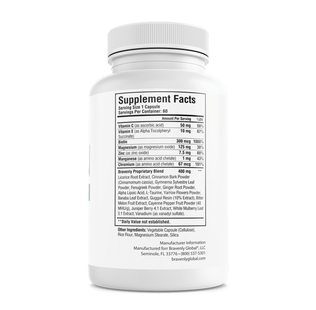 Bravenly Burn Blood Sugar Health Support Dietary Supplement 60 Capsules — photo 2