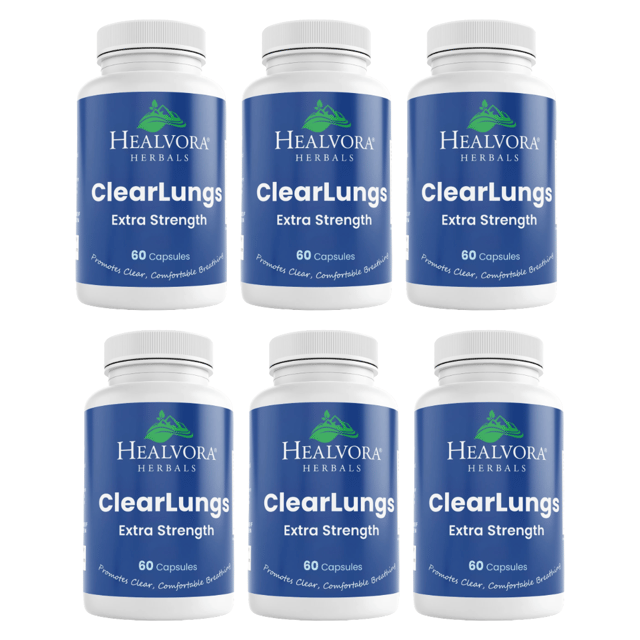Healvora Clear Lungs Breathing Health Support Supplement 60 Capsules Bundle of 6 — photo 1