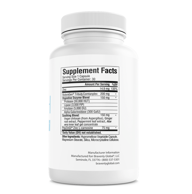 Bravenly Refresh Digestive Health Support Dietary Supplement 30 Capsules — photo 2