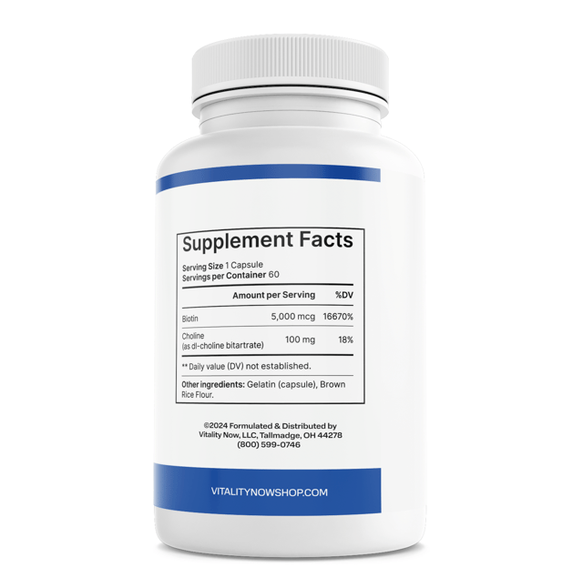 Vitality Now Youthful Nails Plus Dietary Supplement 60 Capsules